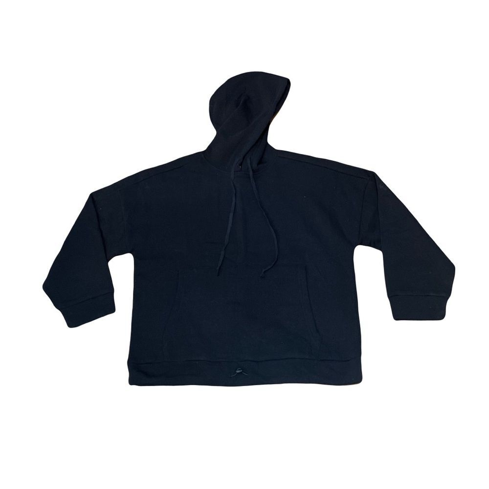Daisy Small Oversized Black Fleece Hoodie Drawstring waist Long sleeve Warm